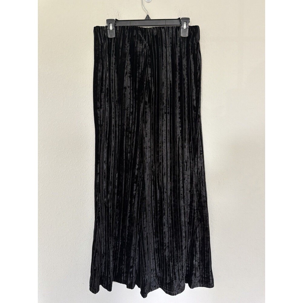 Natural Life Black Velvet Pleated Pull On Pants Size M Whimsigoth Witchy Boho